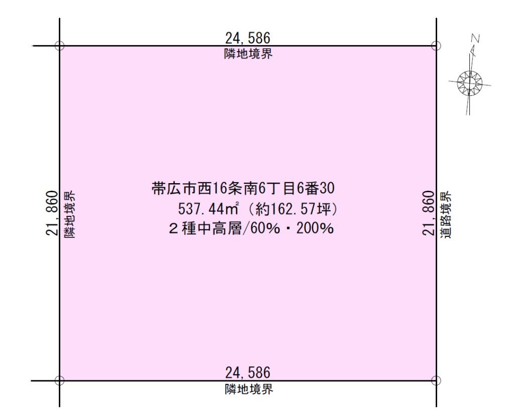【価格改定】帯広 西16条南6 売り土地